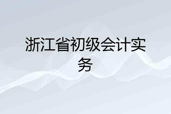 浙江省初级会计实务