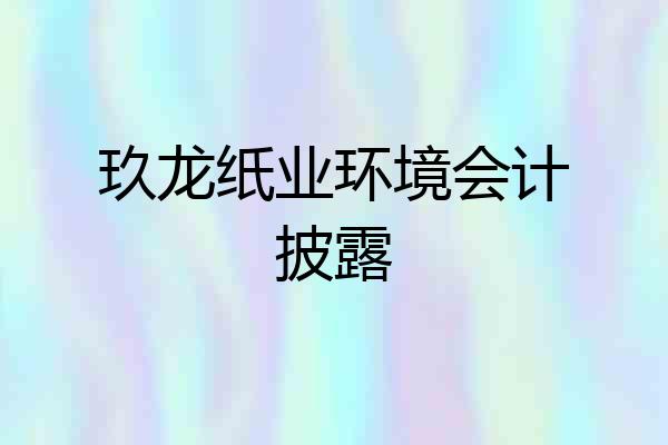 玖龙纸业环境会计披露