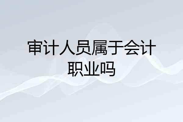 审计人员属于会计职业吗