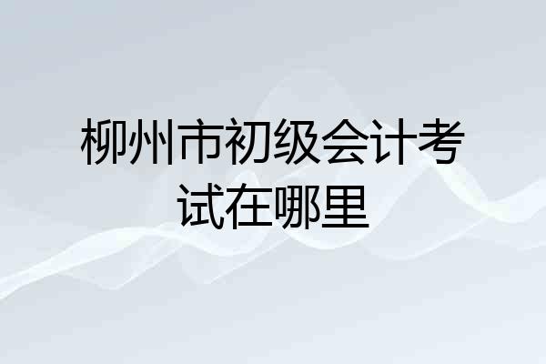柳州市初级会计考试在哪里