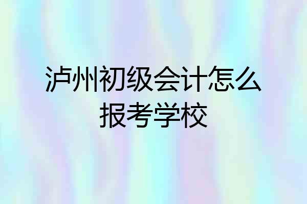 泸州初级会计怎么报考学校