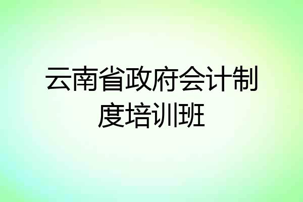 云南省政府会计制度培训班
