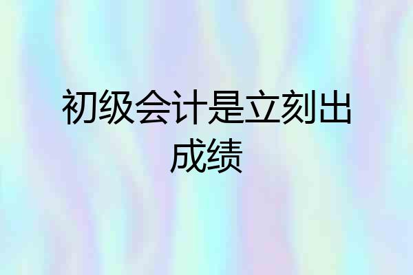 初级会计是立刻出成绩