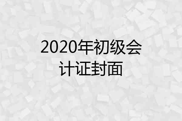 2020年初级会计证封面