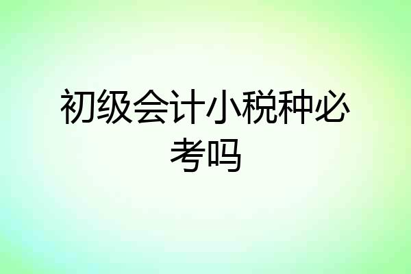 初级会计小税种必考吗