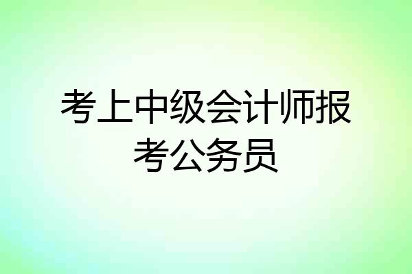 考上中级会计师报考公务员
