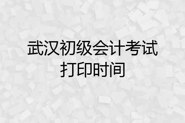 武汉初级会计考试打印时间