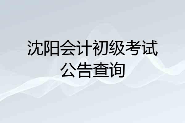 沈阳会计初级考试公告查询