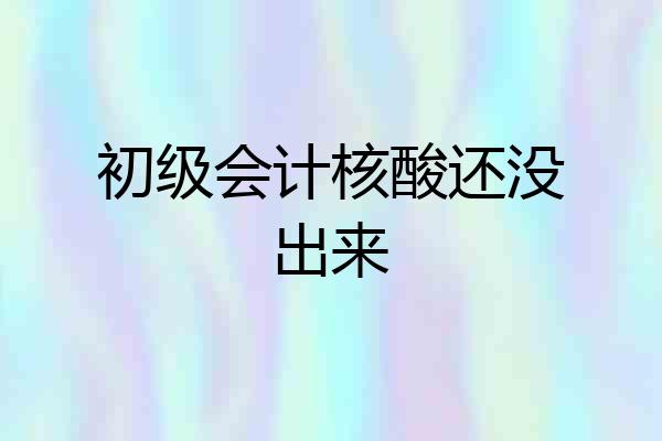 初级会计核酸还没出来