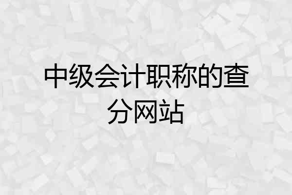 中级会计职称的查分网站