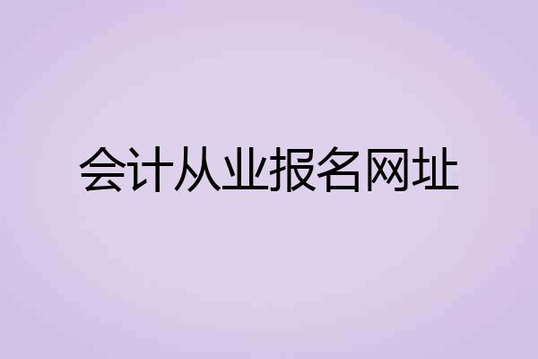 会计从业报名网址