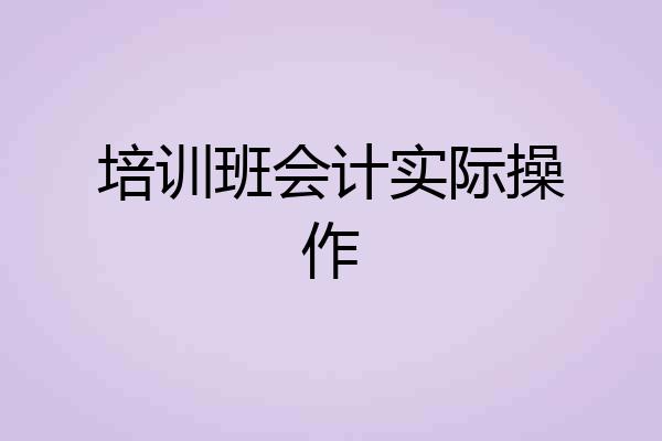 培训班会计实际操作