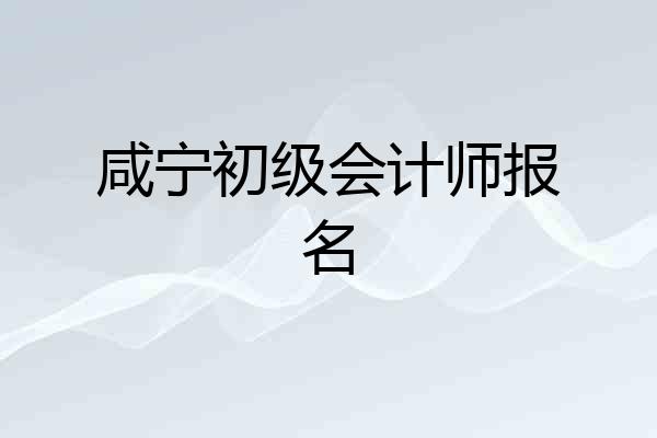 咸宁初级会计师报名