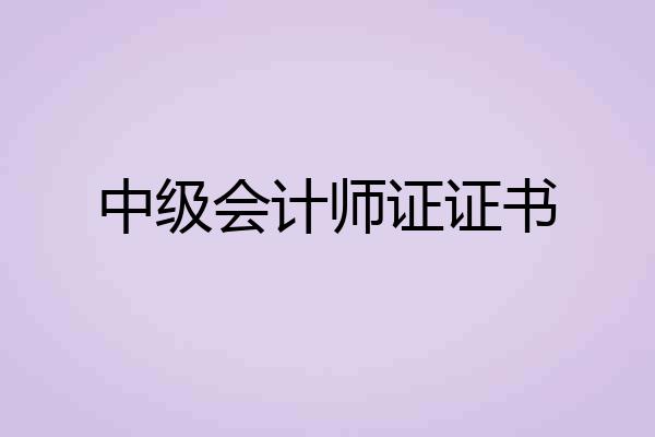 中级会计师证证书