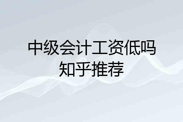 中级会计工资低吗知乎推荐