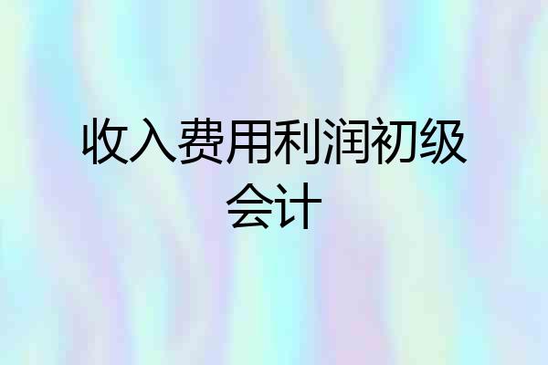 收入费用利润初级会计