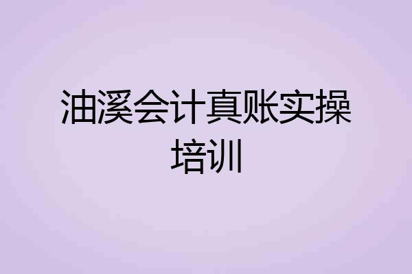 油溪会计真账实操培训