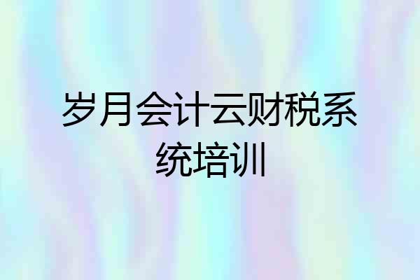 岁月会计云财税系统培训