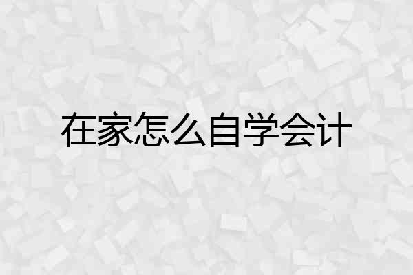 在家怎么自学会计