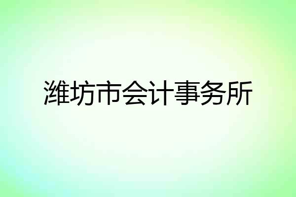 潍坊市会计事务所