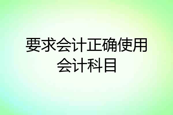 要求会计正确使用会计科目