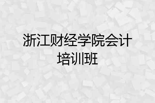 浙江财经学院会计培训班