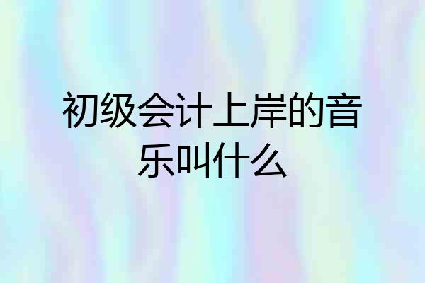 初级会计上岸的音乐叫什么