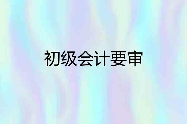初级会计要审