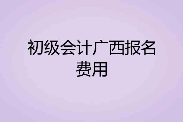 初级会计广西报名费用