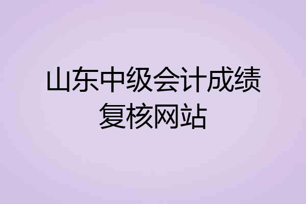 山东中级会计成绩复核网站