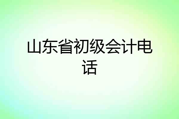 山东省初级会计电话