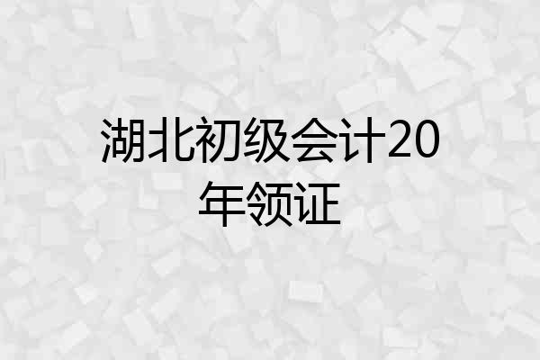 湖北初级会计20年领证