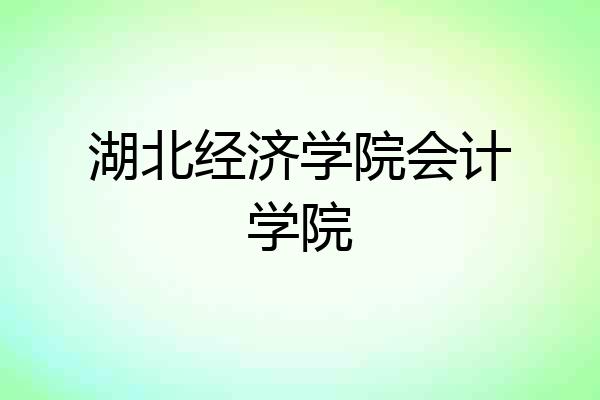 湖北经济学院会计学院