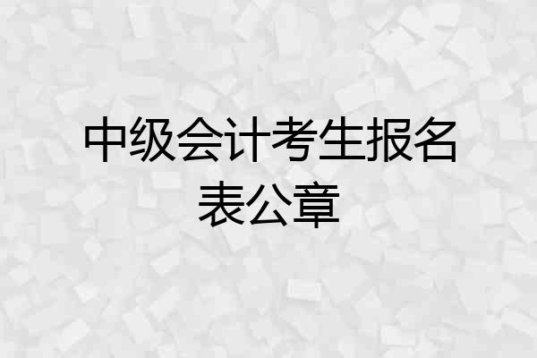 中级会计考生报名表公章