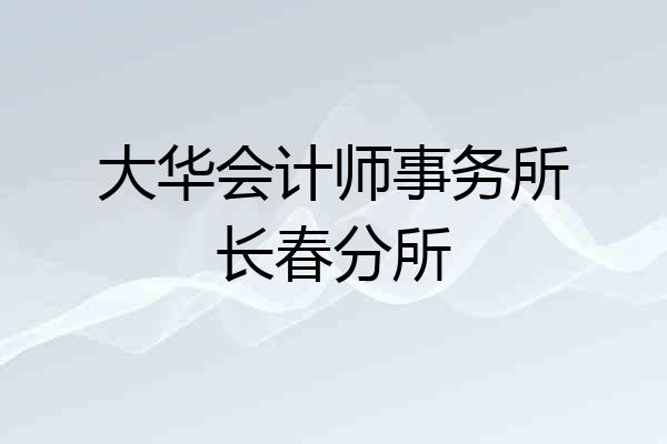 大华会计师事务所长春分所
