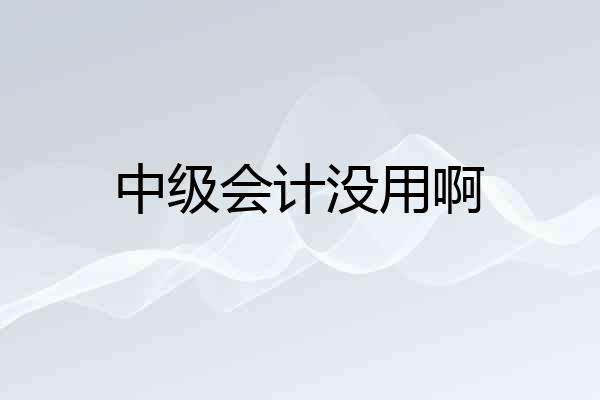 中级会计没用啊