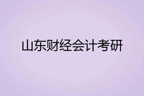山东财经会计考研