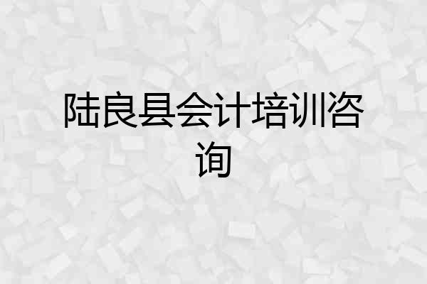 陆良县会计培训咨询