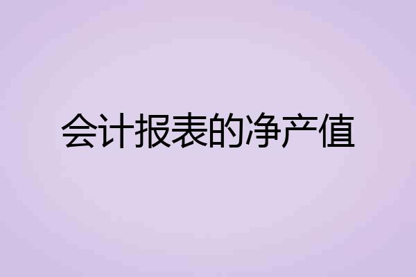 会计报表的净产值
