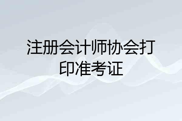 注册会计师协会打印准考证