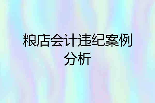 粮店会计违纪案例分析
