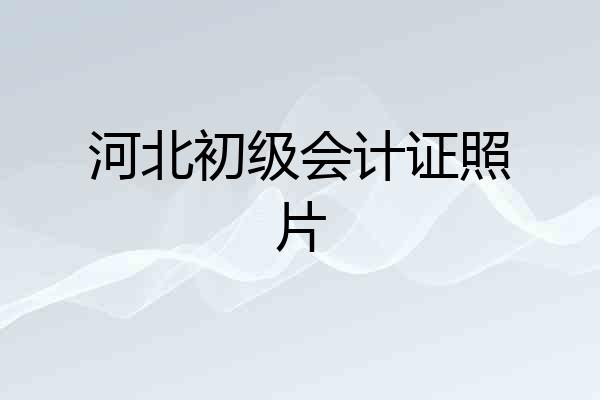 河北初级会计证照片
