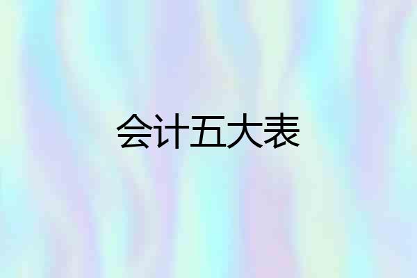 会计五大表