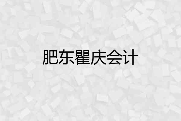肥东瞿庆会计