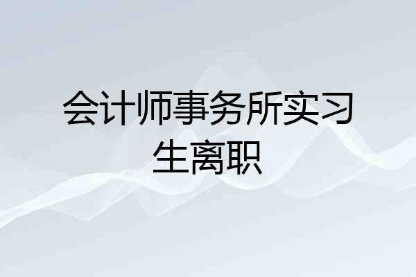 会计师事务所实习生离职