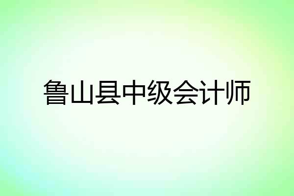 鲁山县中级会计师