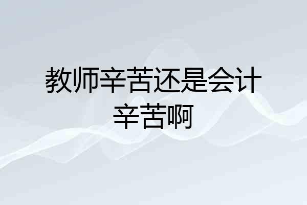教师辛苦还是会计辛苦啊