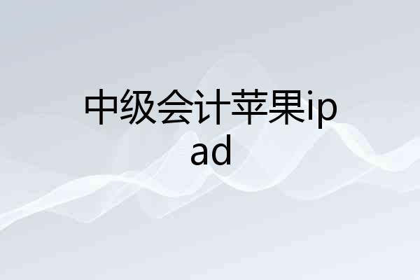 中级会计苹果ipad