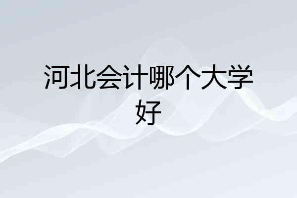 河北会计哪个大学好