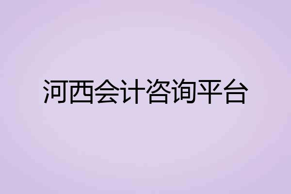 河西会计咨询平台